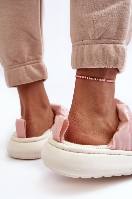 mit Glanz Hausschuhe rosa Big Star MM274129