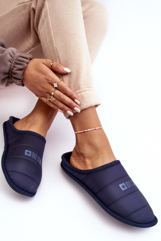 Klassisches Modell Hausschuhe dunkelblau Big Star KK274601 Klassisches Modell Hausschuhe dunkelblau Big Star KK274601