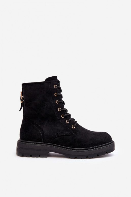 Stiefel mit Reißverschlüssen in der Farbe Schwarz von Ninsuni
