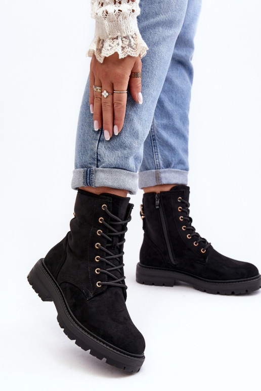 Stiefel mit Reißverschlüssen in der Farbe Schwarz von Ninsuni