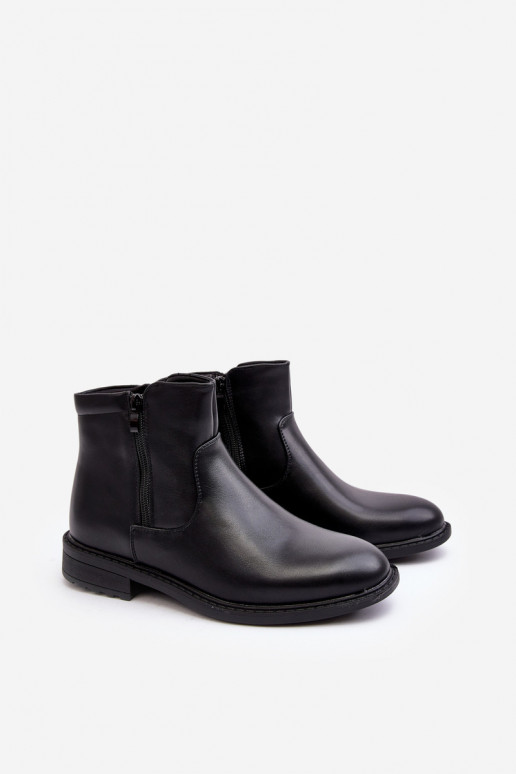 Stiefel mit Reißverschlüssen in der Farbe Schwarz Brosta