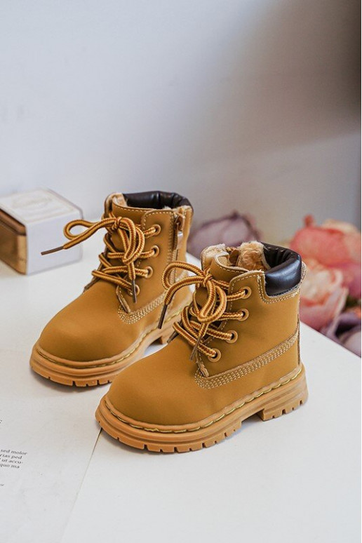 Kinderstiefel mit Reißverschlüssen in brauner Farbe Bansi