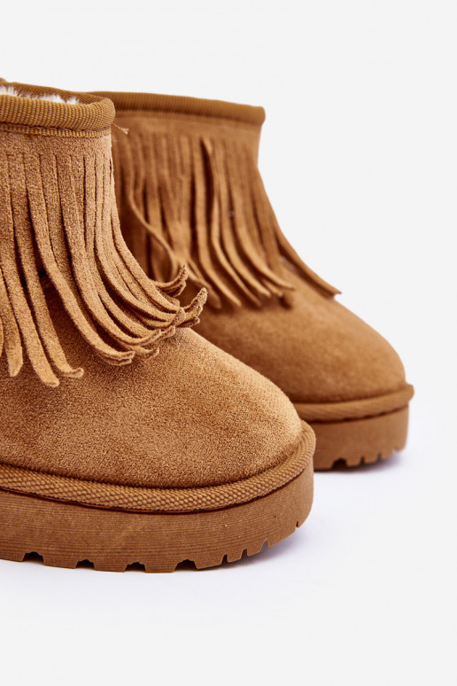 Gewärmte Schneestiefel für Kinder i Frędzlami braune Farbe Nimia
