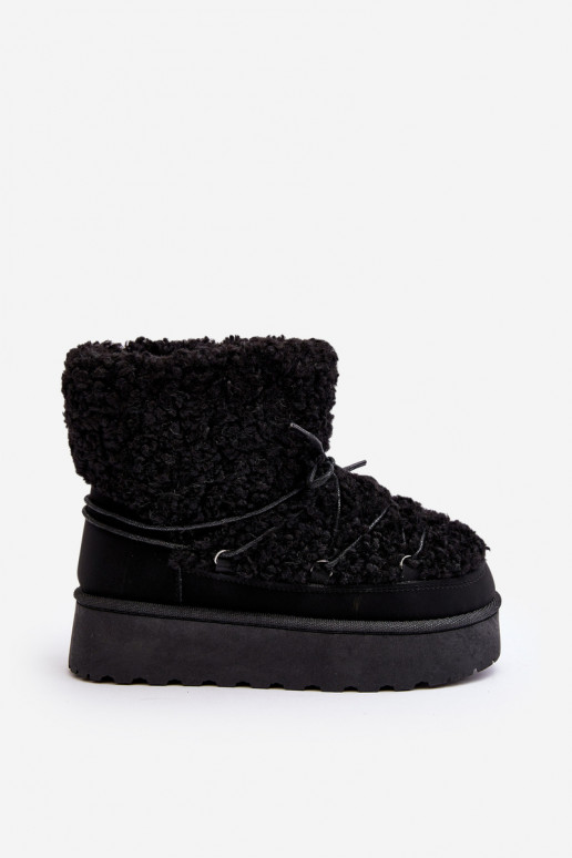 Schnür-Winterstiefel mit massiver Sohle in der schwarzen Farbe Loso Schnür-Winterstiefel mit massiver Sohle in der schwarzen Farbe Loso