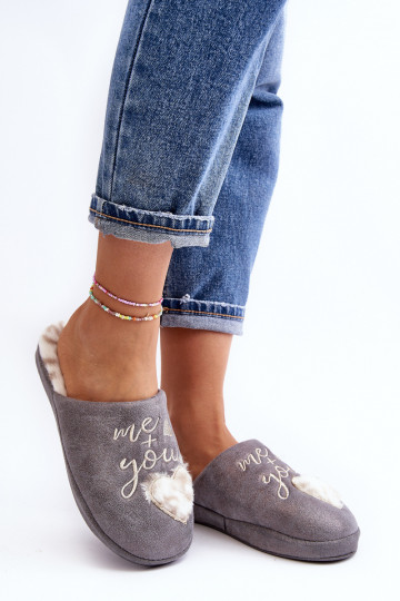 mit Glanz Hausschuhe grau Geraja