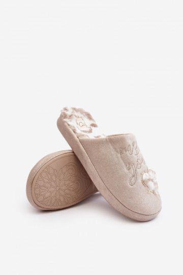 mit Glanz Hausschuhe beige Geraja