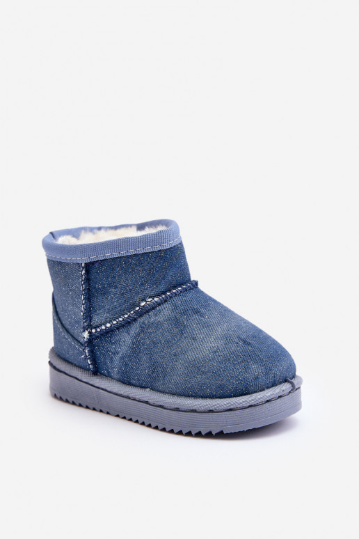 Kinder-Schneestiefel Stiefel mit Glanz in blauer Farbe Sulinne Kinder-Schneestiefel Stiefel mit Glanz in blauer Farbe Sulinne