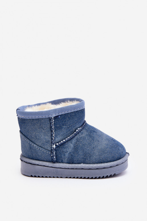 Kinder-Schneestiefel Stiefel mit Glanz in blauer Farbe Sulinne Kinder-Schneestiefel Stiefel mit Glanz in blauer Farbe Sulinne