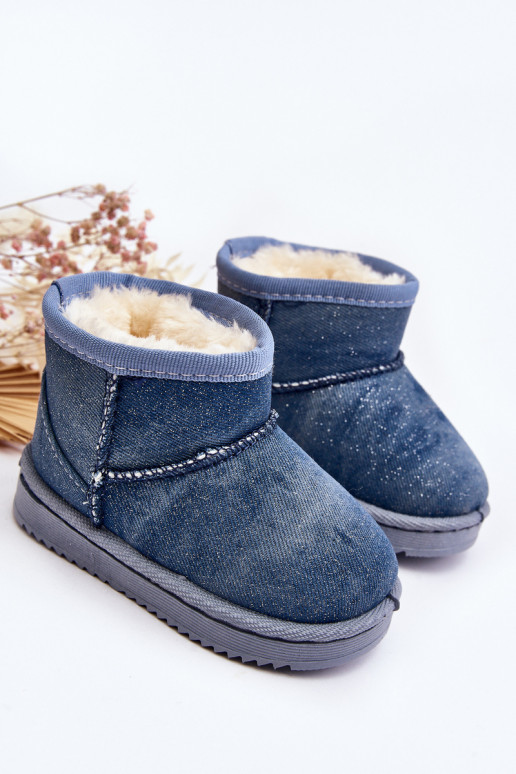 Kinder-Schneestiefel Stiefel mit Glanz in blauer Farbe Sulinne Kinder-Schneestiefel Stiefel mit Glanz in blauer Farbe Sulinne