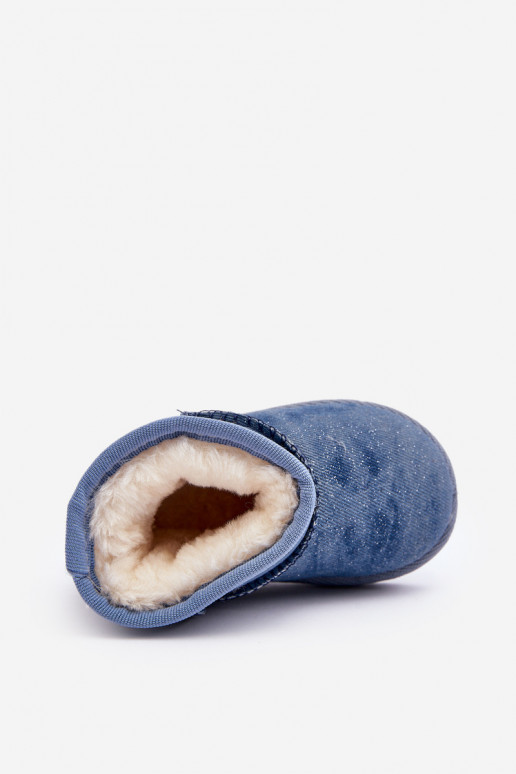 Kinder-Schneestiefel Stiefel mit Glanz in blauer Farbe Sulinne Kinder-Schneestiefel Stiefel mit Glanz in blauer Farbe Sulinne