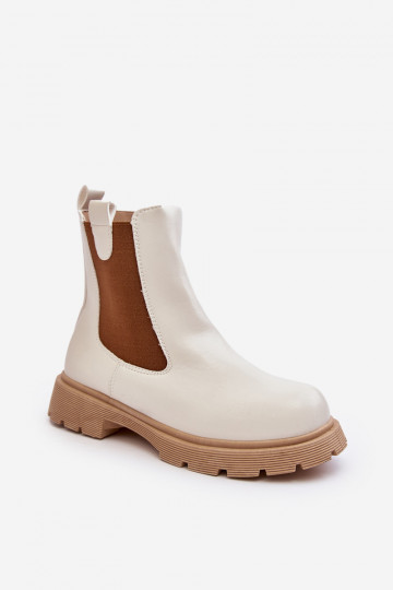 stilvolle weiße Ramhel-Stiefel