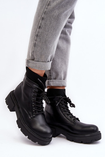 Schuhe Damenstiefel mit sockenartiger Sohle in der Farbe Schwarz Rivella 2
