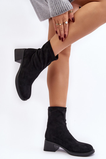 Aphroteia schwarze Damenstiefel mit niedrigem Absatz 2