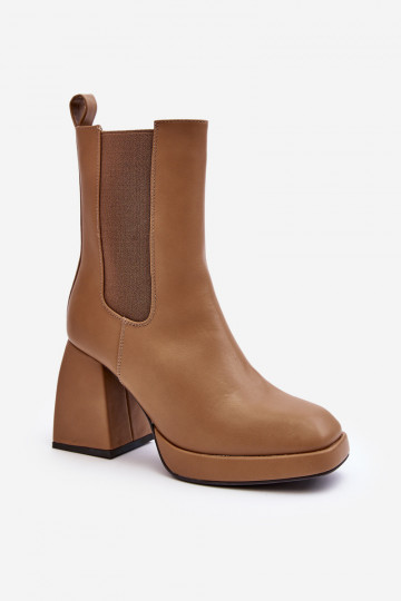 Damenstiefel mit Plateau in brauner Farbe Stelares