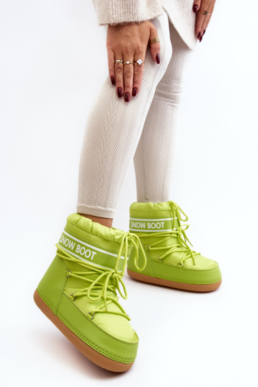 Schnür-Winterstiefel in grüner Farbe Soia