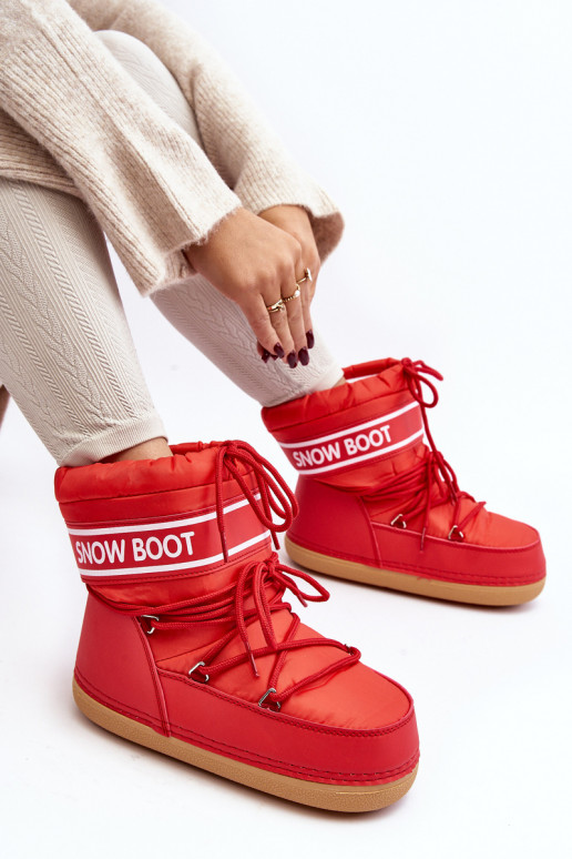 Schnür-Winterstiefel in roter Farbe Soia
