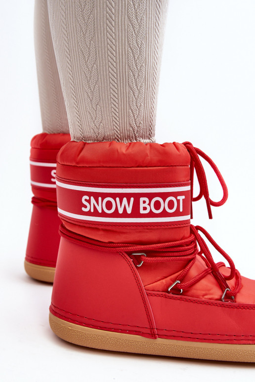 Schnür-Winterstiefel in roter Farbe Soia