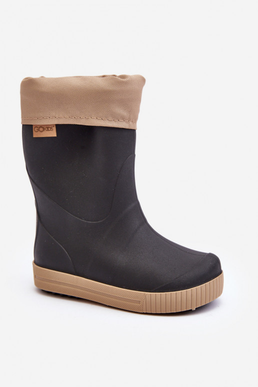 Kindergummistiefel mit Heizung Snow Wave Gokids 981 Schwarz und Beige