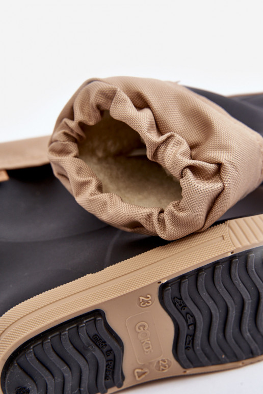 Kindergummistiefel mit Heizung Snow Wave Gokids 981 Schwarz und Beige