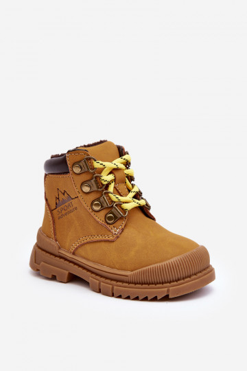Warme Kinderschuhe Stiefel braune Farbe Walter