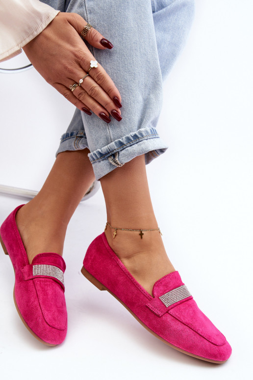 Mokassins mit funkelnden Ösen in rosa Ralrika
