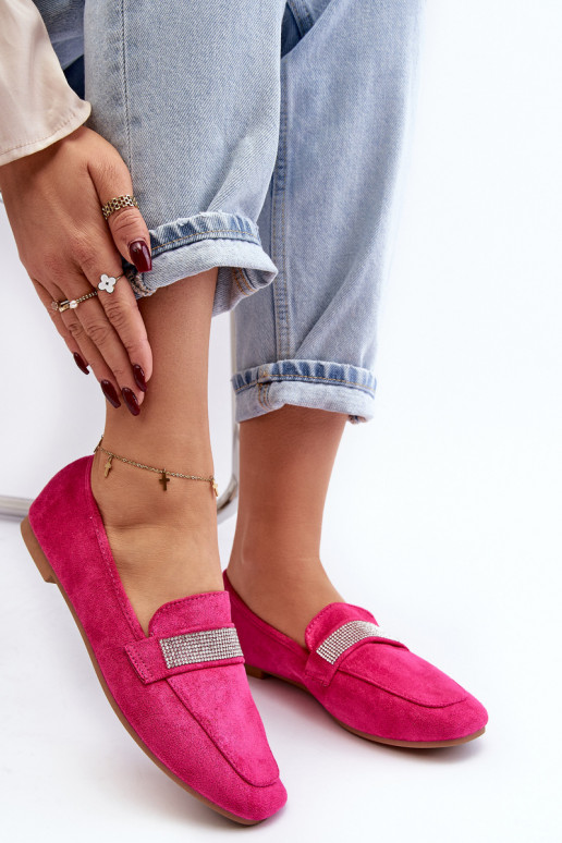Mokassins mit funkelnden Ösen in rosa Ralrika