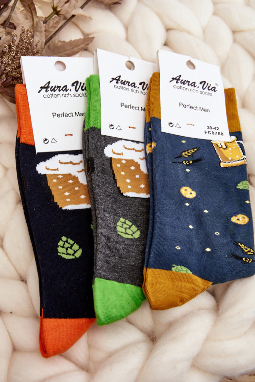 graugrün gemusterte Socken