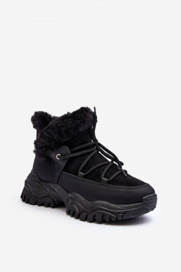 Damenstiefel mit Fell in Schwarz von Cresandi