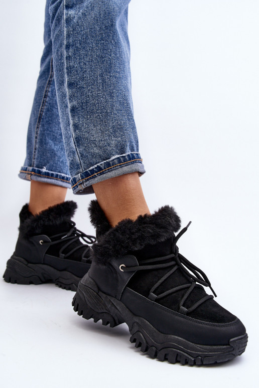 Damenstiefel mit Fell in Schwarz von Cresandi