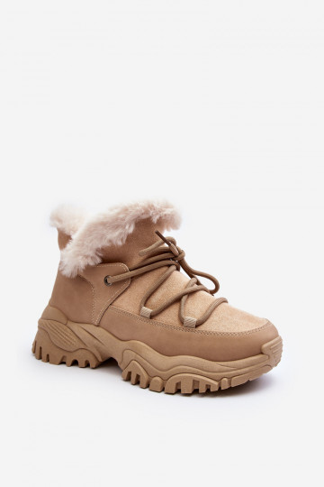Damenstiefel mit Fell beige Cresandi
