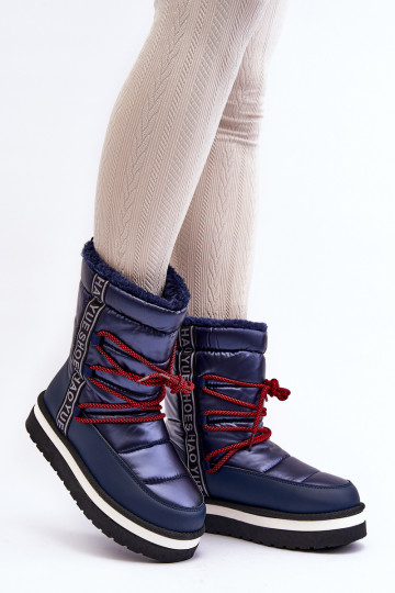Schneestiefel mit stylischen Details in dunkelblau Lilara 2