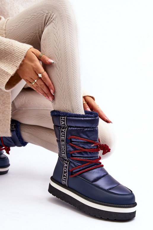 Schneestiefel mit stylischen Details in dunkelblau Lilara Schneestiefel mit stylischen Details in dunkelblau Lilara