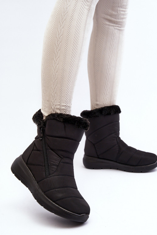 Schneestiefel mit Reißverschluss und Fell in Schwarz von Zeuna Schneestiefel mit Reißverschluss und Fell in Schwarz von Zeuna