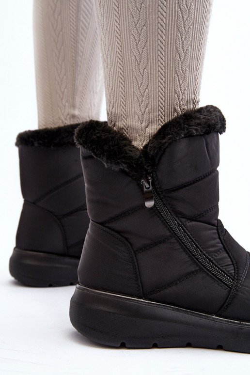 Schneestiefel mit Reißverschluss und Fell in Schwarz von Zeuna Schneestiefel mit Reißverschluss und Fell in Schwarz von Zeuna