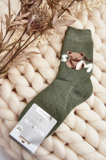 Warme Baumwollsocken in grüner Farbe