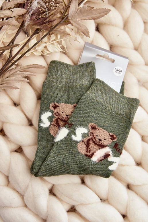 Warme Baumwollsocken in grüner Farbe