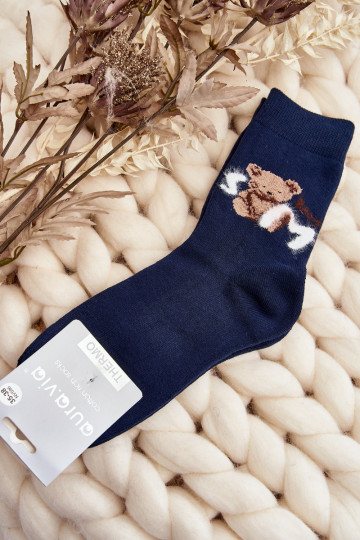 Warme Baumwollsocken in dunkelblauer Farbe