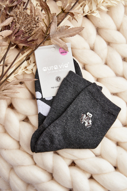 Baumwollsocken mit Bären in grauer Farbe
