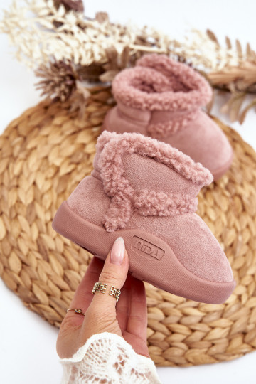 Kinder-Schneestiefel mit Klebeverschlüssen in der Farbe Rosa von Unitia 2