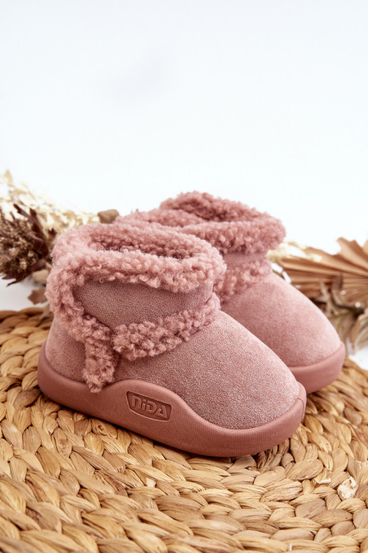 Kinder-Schneestiefel mit Klebeverschlüssen in der Farbe Rosa von Unitia