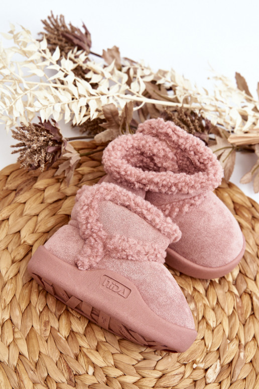 Kinder-Schneestiefel mit Klebeverschlüssen in der Farbe Rosa von Unitia