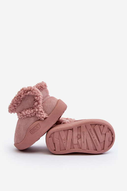 Kinder-Schneestiefel mit Klebeverschlüssen in der Farbe Rosa von Unitia