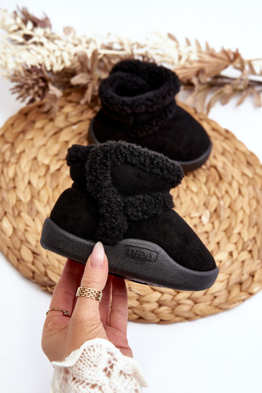 Kinder-Schneestiefel mit Klebeverschlüssen in der Farbe Schwarz Unitia