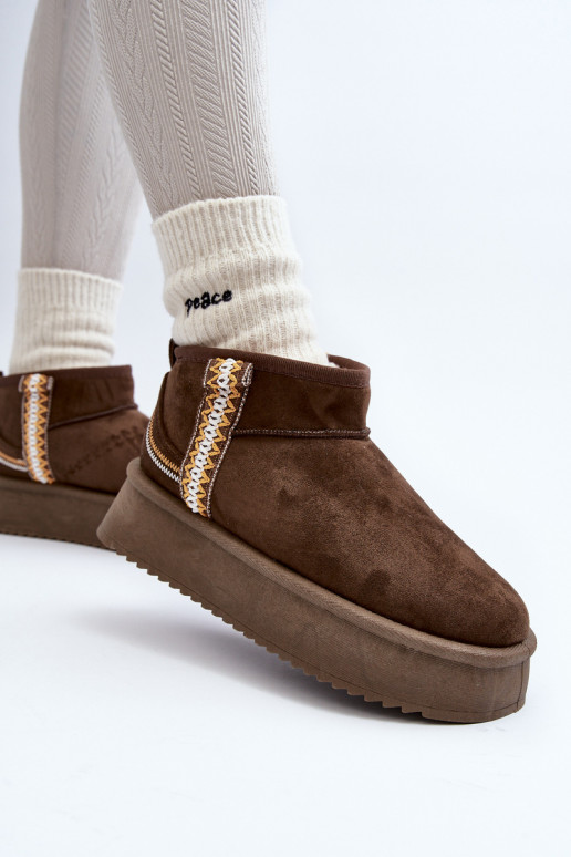 Gemusterte Plateau-Schneestiefel in Khaki Udra Gemusterte Plateau-Schneestiefel in Khaki Udra