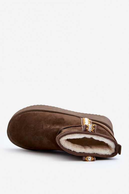 Gemusterte Plateau-Schneestiefel in Khaki Udra Gemusterte Plateau-Schneestiefel in Khaki Udra