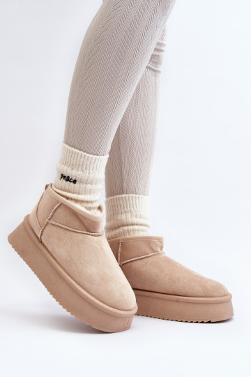 Schneestiefel mit massiver Sohle beige Caliksa 2