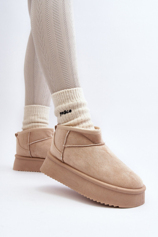 Schneestiefel mit massiver Sohle beige Caliksa Schneestiefel mit massiver Sohle beige Caliksa