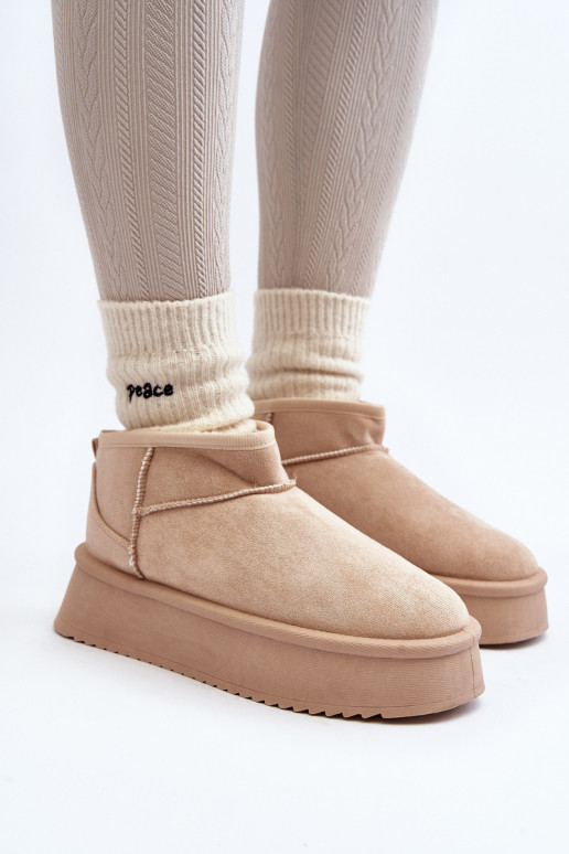 Schneestiefel mit massiver Sohle beige Caliksa Schneestiefel mit massiver Sohle beige Caliksa