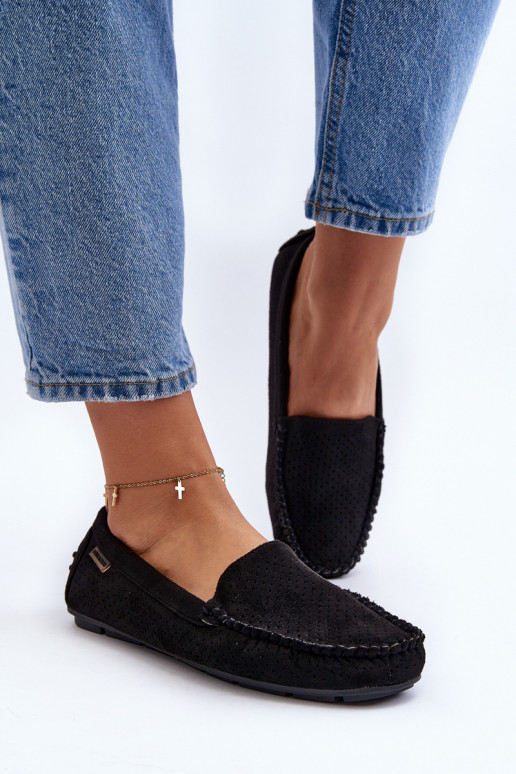 mit durchbrochenen Elementen Mokassins schwarze Farbe Rasirna mit durchbrochenen Elementen Mokassins schwarze Farbe Rasirna