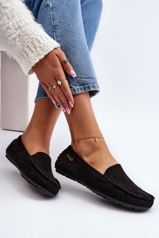 mit durchbrochenen Elementen Mokassins schwarze Farbe Rasirna mit durchbrochenen Elementen Mokassins schwarze Farbe Rasirna